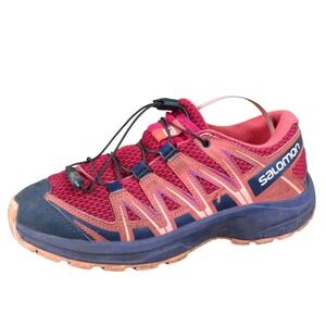 Salomon XA Pro 3D J Girls Athletic Trail Running Shoes Size 5Y Pink Purple